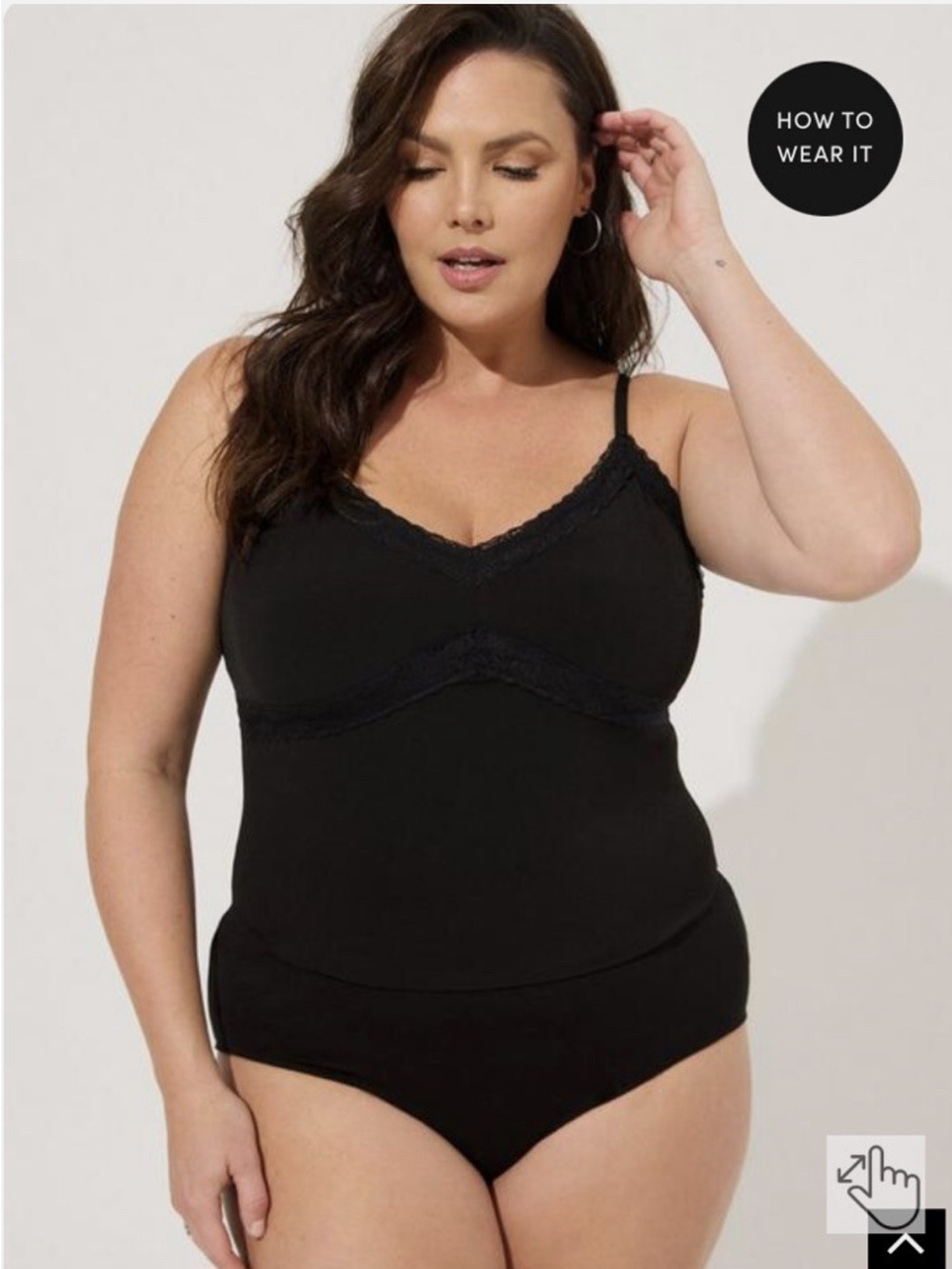 torrid Black Studio Knit Lace-Trim Bodysuit